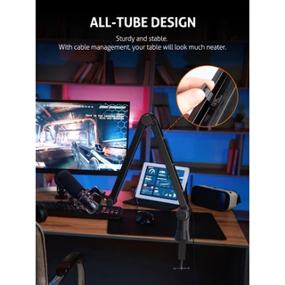 HyperX QuadCast Boom Arm - แขนไมค์สําหรับงานหนักที่ได้รับการอัพเกรดพร้อมตัวกรองป๊อป HyperX QuadCast, 360° แขนไมโครโฟนหมุนได้สําหรับ HyperX QuadCast, S