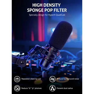 HyperX QuadCast Boom Arm - แขนไมค์สําหรับงานหนักที่ได้รับการอัพเกรดพร้อมตัวกรองป๊อป HyperX QuadCast, 360° แขนไมโครโฟนหมุนได้สําหรับ HyperX QuadCast, S