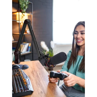 HyperX QuadCast Boom Arm - แขนไมค์สําหรับงานหนักที่ได้รับการอัพเกรดพร้อมตัวกรองป๊อป HyperX QuadCast, 360° แขนไมโครโฟนหมุนได้สําหรับ HyperX QuadCast, S