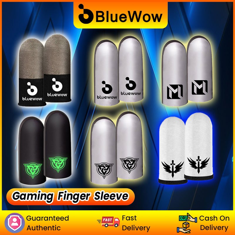 Bluewow Gaming Finger Sleeve เกมมือถือถุงมือสําหรับ PUBG Breathable Finger Sleeve ปลายนิ้ว Anti-slip Silver Fiber Gaming Cover