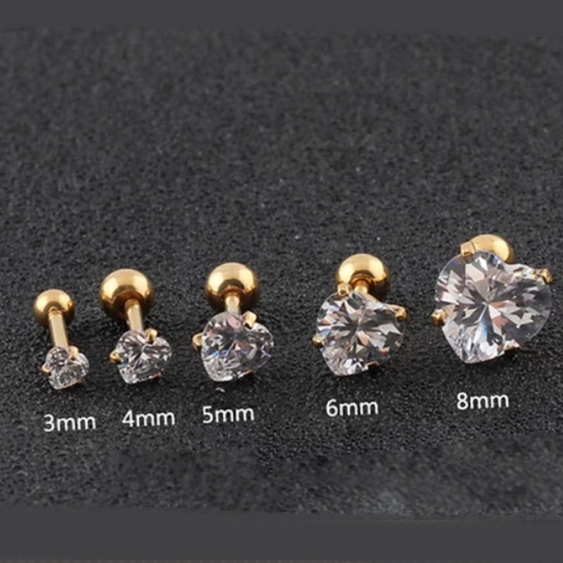 1ชิ้นแฟชั่นสแตนเลสเพทายรักต่างหูคริสตัลหัวใจต่างหูเจาะต่างหู ราคา ถูกที่สุด ดีลบีเคเค