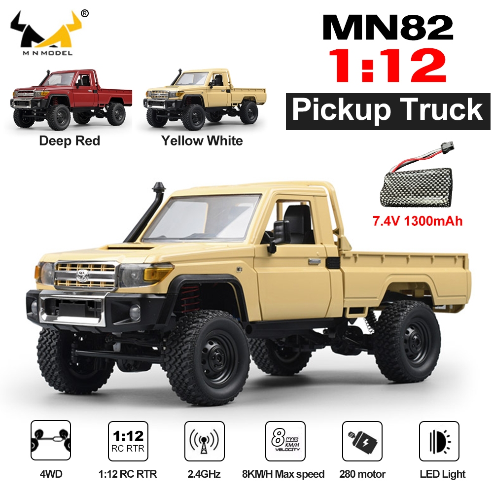 Mn รุ่น RC รถกระบะ MN82 1/12 รุ่นปีนเขารถออฟโรด 2.4G Four-drive จําลอง LC79 รถบรรทุกสําหรับชายผู้ใหญ่ของขวัญ
