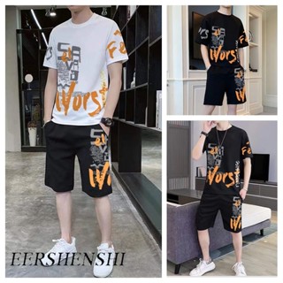 เสื้อชุดผู้ชาย เสื้อผู้ชาย กางเกงขาสั้นผู้ชาย (เสื้อ+กางเกงข…