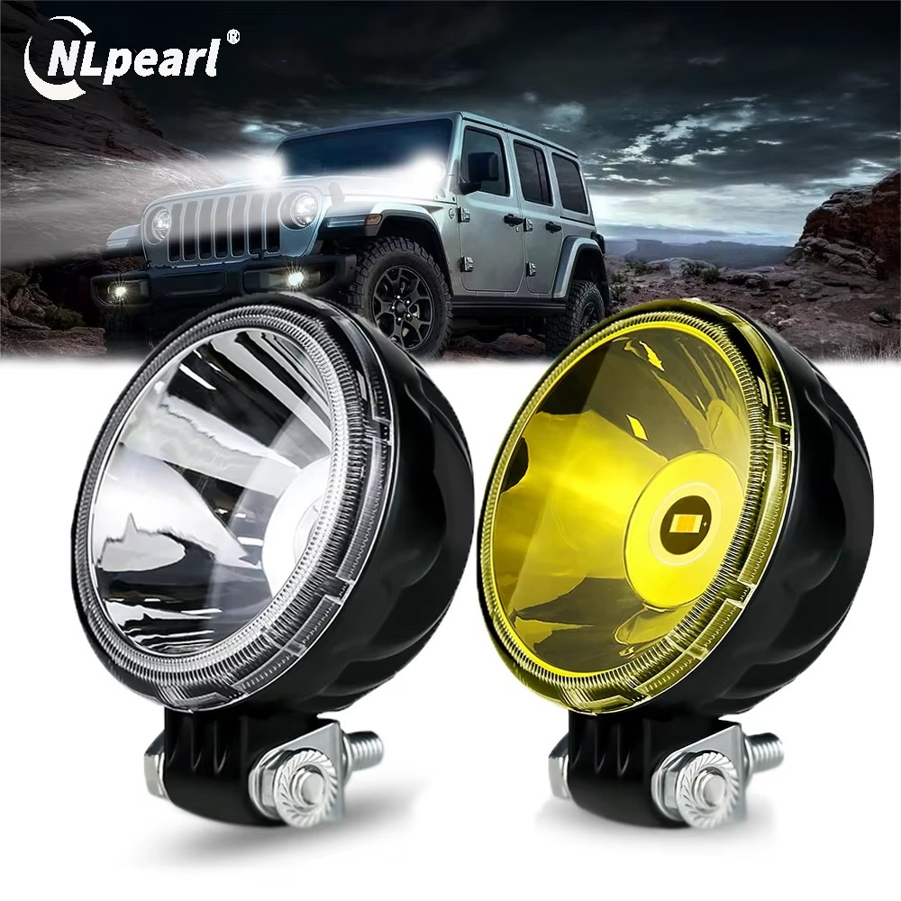 Nlpearl 2 ชิ้น 3 นิ้ว LED Work Light Bar รอบ High Power Spotlight ขับรถหมอกโคมไฟสําหรับรถยนต์ SUV ATV รถแทรกเตอร์รถบรรทุกรถจักรยานยนต์ไฟ LED