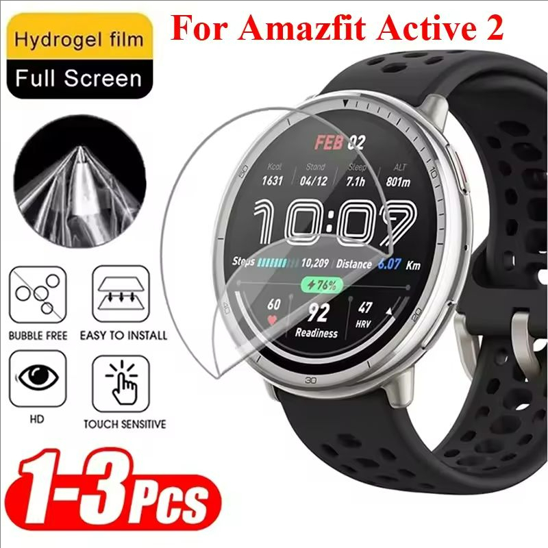 ฟิล์มกันรอยหน้าจอแบบใสแบบนุ่มคลุมทั้งหมดสําหรับ Amazfit Active 2/Amazfit Active 3 Premium