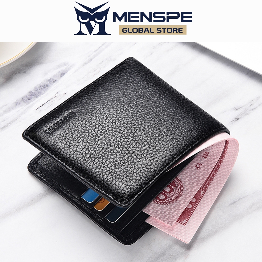 Menspe กระเป๋าสตางค์ผู้ชายกระเป๋าสตางค์สั้นเรียบง่ายลิ้นจี่ออกแบบกระเป๋าสตางค์ธุรกิจกระเป๋าเหรียญ Multi-Card ตําแหน่งกระเป๋าสตางค์หนังกระเป๋าสตางค์กระเป๋าเดินทางกระเป๋าเหรียญ ID ผู้ถือบัตรเครดิต
