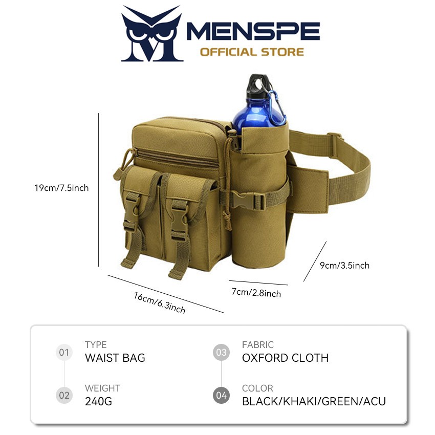 Menspe Mens กระเป๋าคาดเอวกีฬา Unisex กระเป๋าสะพายข้างกันน้ํา Money Phone เอว Jogging Belt Fanny Pack