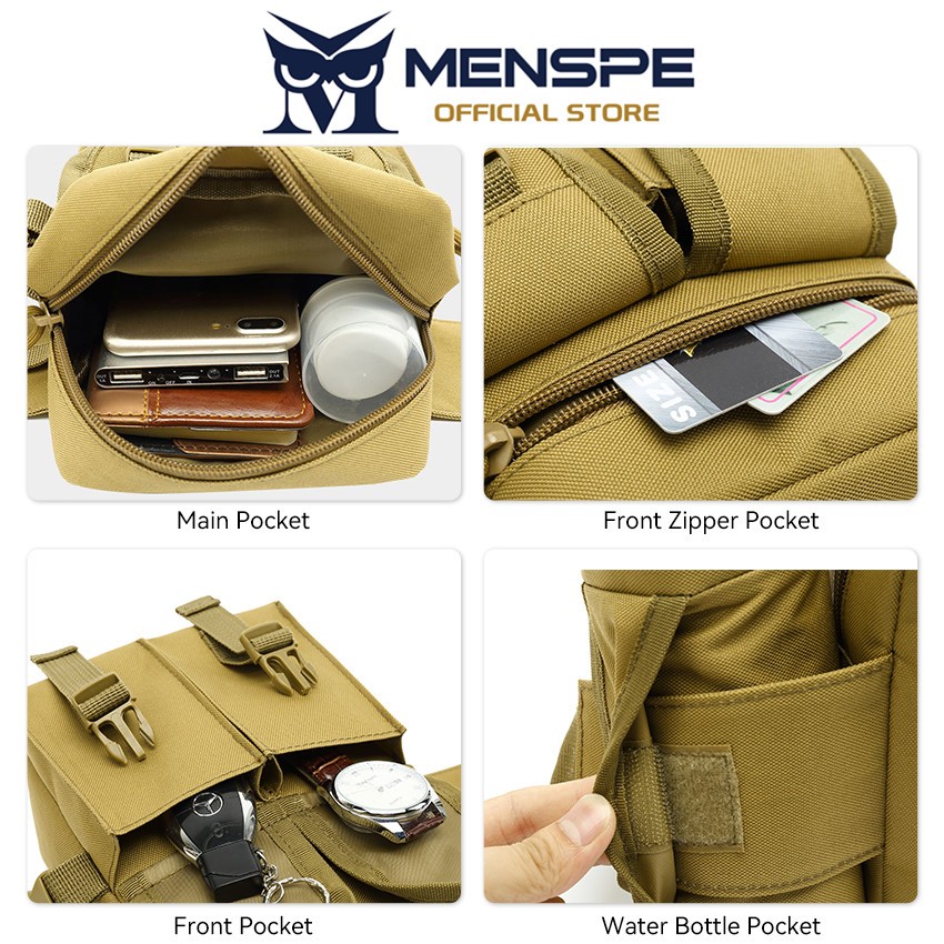 Menspe Mens กระเป๋าคาดเอวกีฬา Unisex กระเป๋าสะพายข้างกันน้ํา Money Phone เอว Jogging Belt Fanny Pack