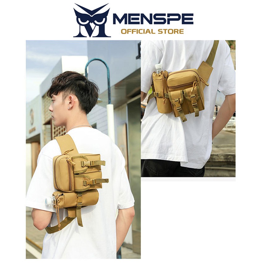 Menspe Mens กระเป๋าคาดเอวกีฬา Unisex กระเป๋าสะพายข้างกันน้ํา Money Phone เอว Jogging Belt Fanny Pack