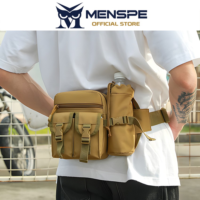 Menspe Mens กระเป๋าคาดเอวกีฬา Unisex กระเป๋าสะพายข้างกันน้ํา Money Phone เอว Jogging Belt Fanny Pack