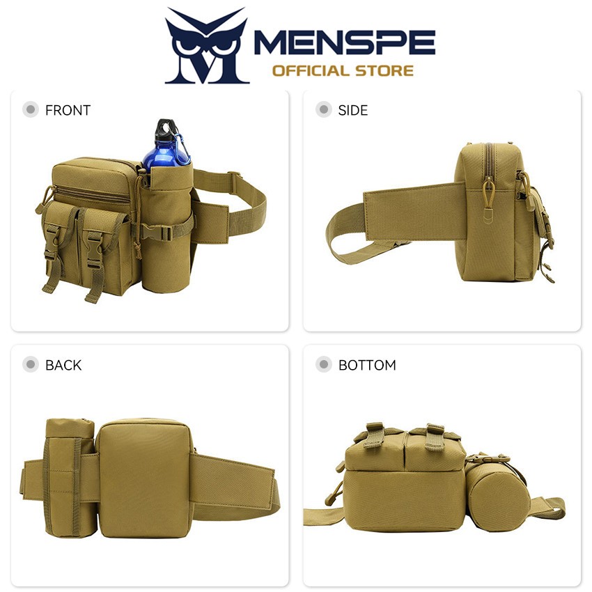 Menspe Mens กระเป๋าคาดเอวกีฬา Unisex กระเป๋าสะพายข้างกันน้ํา Money Phone เอว Jogging Belt Fanny Pack