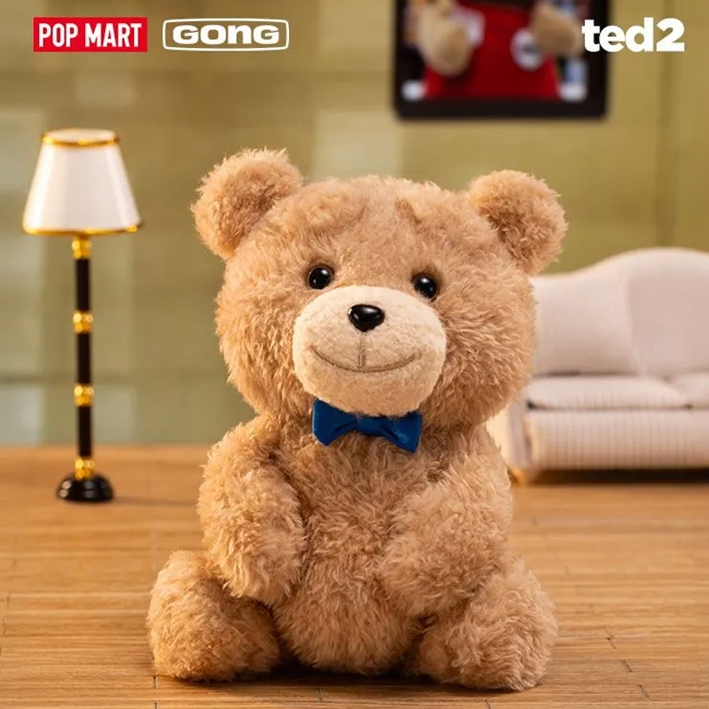 Ted2 ตุ๊กตาหมีตุ๊กตาเคลื่อนย้ายได้จี้รูปการกระทําเดสก์ท็อปตกแต่ง Popmart ของเล่น