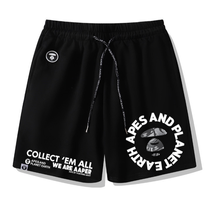 Aape กางเกงลําลอง unisex ผ้าฝ้ายแท้พิมพ์ลายแฟชั่น