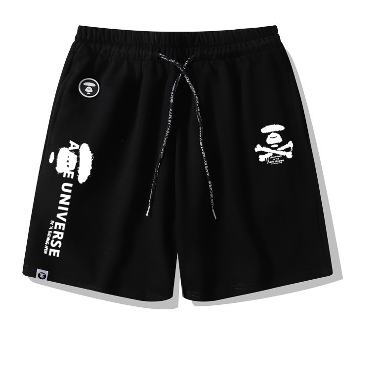 Aape กางเกงลําลอง unisex ผ้าฝ้ายแท้พิมพ์ลายแฟชั่น