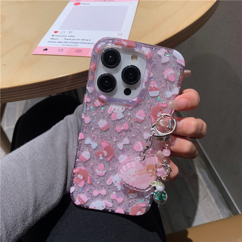IPhone 17 16 Pro max 15 Pro max ลายกระต่ายขนมหวาน TPU วัสดุ IMD กระบวนการเคสโทรศัพท์