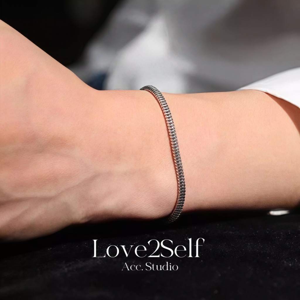 Love2Self S037 สแตนเลสสตีล Fox Tail สร้อยข้อมือเงินสําหรับชาย Non Tarnish บุคลิกภาพสร้อยข้อมือ Hip Hop