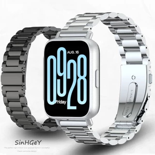 สายโลหะสําหรับ Redmi Watch 6 5 4 3 2 Lite Active สแตนเลส Xiaomi Mi Band 8 9 10 Pro สร้อยข้อมือเปลี่ยนสายรัดข้อมือกีฬา