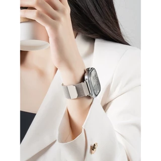 สายโลหะสําหรับ Redmi Watch 6 5 4 3 2 Lite Active Magnetic Xiaomi Mi Band 8 9 10 Pro สายสแตนเลส Milanese สร้อยข้อมือเปลี่ยนสายรัดข้อมือกีฬา