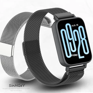 สายโลหะสําหรับ Redmi Watch 6 5 4 3 2 Lite Active Magnetic Xiaomi Mi Band 8 9 10 Pro สายสแตนเลส Milanese สร้อยข้อมือเปลี่ยนสายรัดข้อมือกีฬา