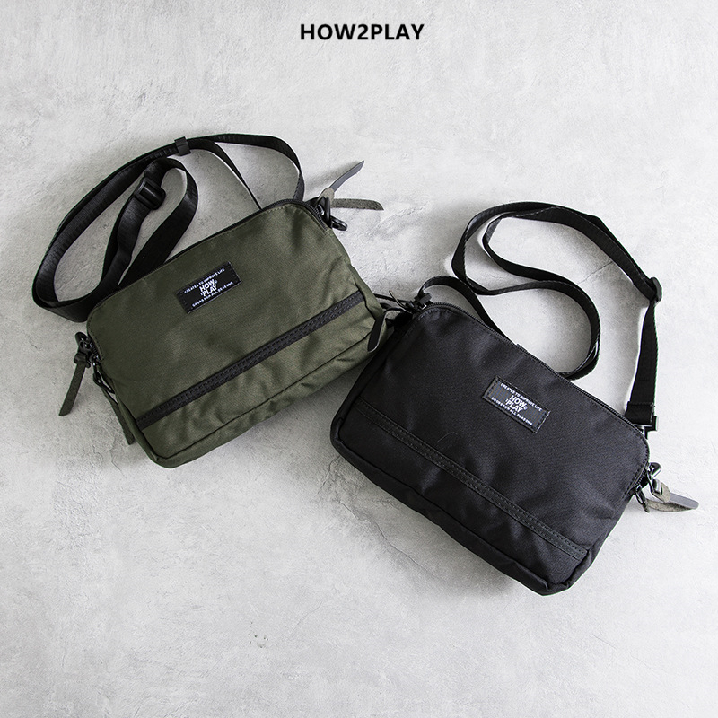 [HOW2PLAY] กระเป๋าสะพายผ้าใบแฟชั่นเรียบง่ายสำหรับผู้ชาย กระเป๋าสะพายไหล่ลำลอง