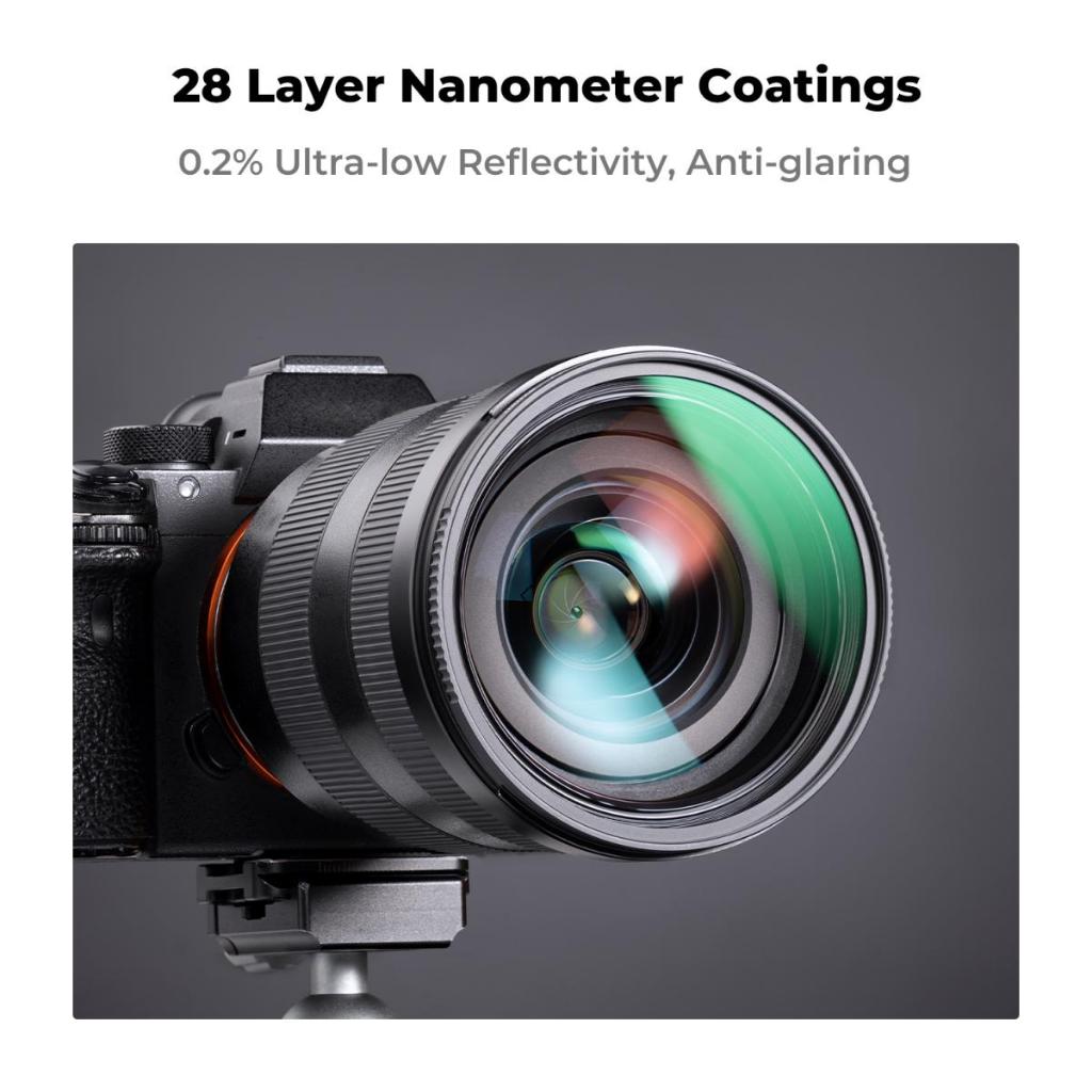 K&f Concept White Pro Mist 1/4 กรอง Cinematic Effect Filter 49/52/55/58/62/67/72/77/82mm HD Dreamy Soft White Diffusion Filter เคลือบ 28 ชั้น Nano-X Series