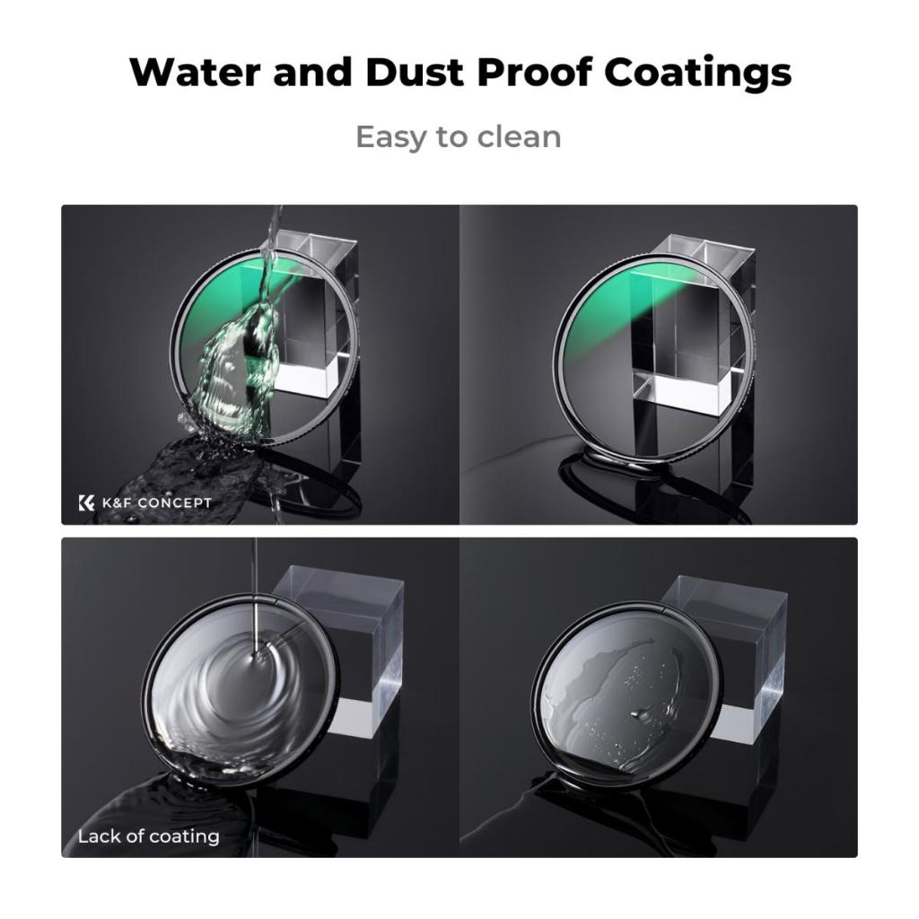 K&f Concept White Pro Mist 1/4 กรอง Cinematic Effect Filter 49/52/55/58/62/67/72/77/82mm HD Dreamy Soft White Diffusion Filter เคลือบ 28 ชั้น Nano-X Series