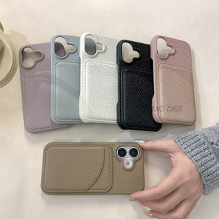 แฟชั่นเนื้อลิ้นจี่กระเป๋าสตางค์หนังช่องเสียบการ์ดเคสโทรศัพท์สําหรับ ไอโฟน 15 14 13 12 11 มือโปร สูงสุด ป้องกันการตกกันกระแทกฝาครอบป