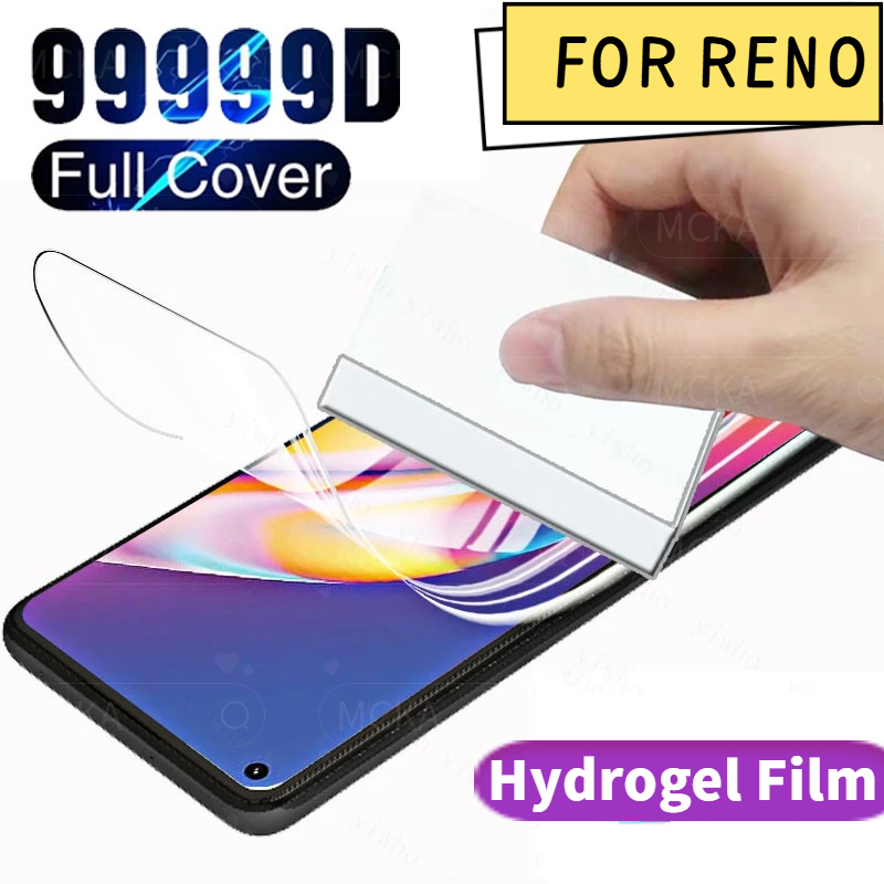 3D HD Hydrogel ฟิล์มสําหรับ OPPO Reno 16 16Pro 15 15F 14F 13 13F 12 12F 11 11F 10 Pro + 8T 8T 8 7 6 5 4 Pro Plus 7Z 6Z Reno8 Reno7 Reno6 Reno5 5G 5G 5G หน้าจอโค้งป้องกัน ป้องกันรอยขีดข่วนฟิล์มนุ่ม ความละเอียดสูง พิเศษ-โปร่งใสซ่อมอัตโนมัติป้องกันรอยขีดข่วน