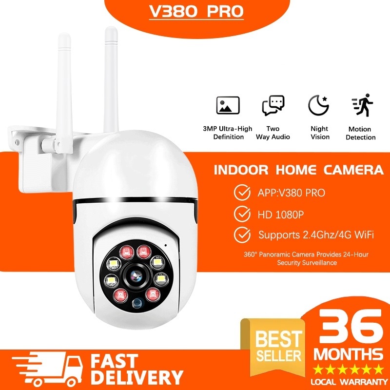 V380 PRO 2MP Wireless Monitor, กล้องวงจรปิด ip ptz กล้องเฝ้าระวัง, Night Vision Full Color, พร้อมการ