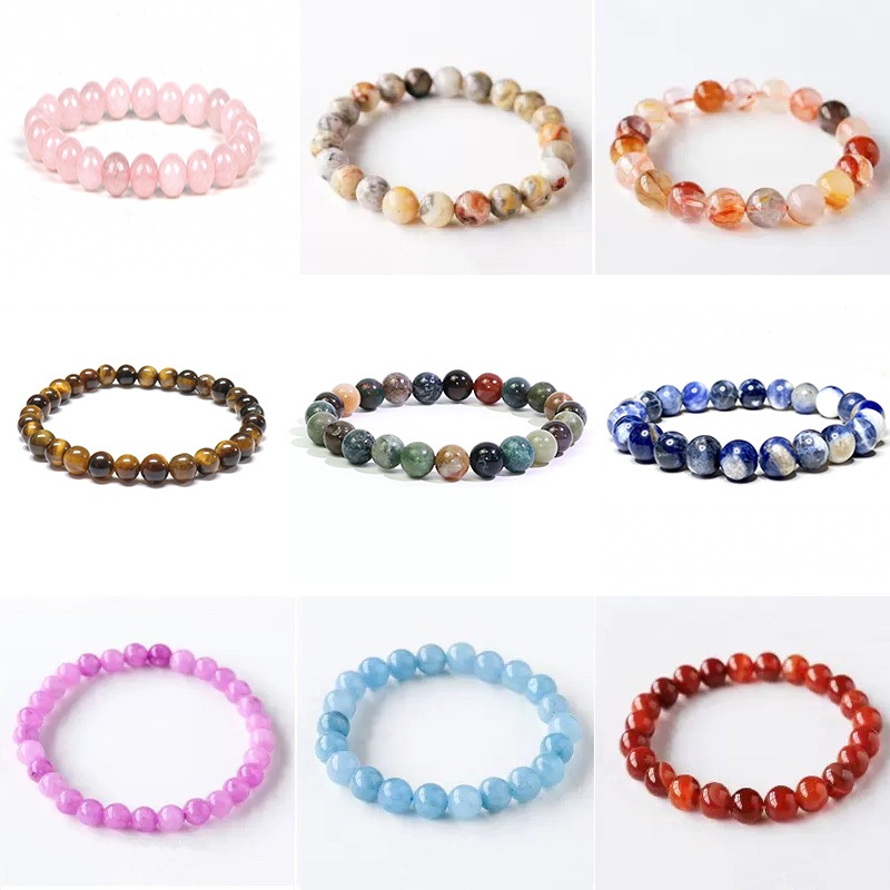 สร้อยข้อมือหินธรรมชาติชนิดสร้อยข้อมือคริสตัลสร้อยข้อมือพลอยแท้สําหรับผู้หญิงสําหรับผู้ชายของขวัญ