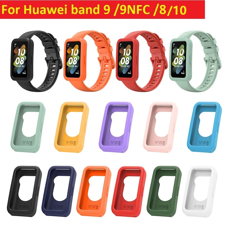 สายซิลิโคน กรณี Compatible For Huawei Band 10 Strap Case Huawei band 8 / Huawei Band 9/10NFC สาย Hua