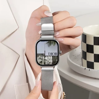 กีฬาสําหรับ Redmi Watch 2 3 4 5 6 Lite Active สายรัดแม่เหล็กสแตนเลส Xiaomi band 8/9/10 Pro Milanese สร้อยข้อมือเปลี่ยนสายรัดข้อมือ