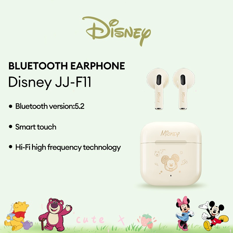 Disney JJ-F11 หูฟังไร้สายบลูทูธหูฟังกันน้ํากีฬาลดเสียงรบกวนพร้อมไมโครโฟนบลูทูธ 5.2