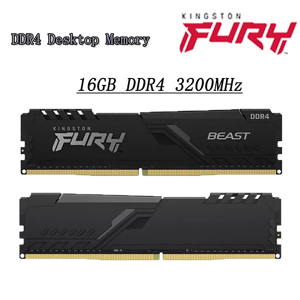 Kingston Fury Beast DDR4 RAM 16GB DDR4 3200MHz PC4-25600U 1.2V หน่วยความจําเดสก์ท็อปคอมพิวเตอร์ RAM