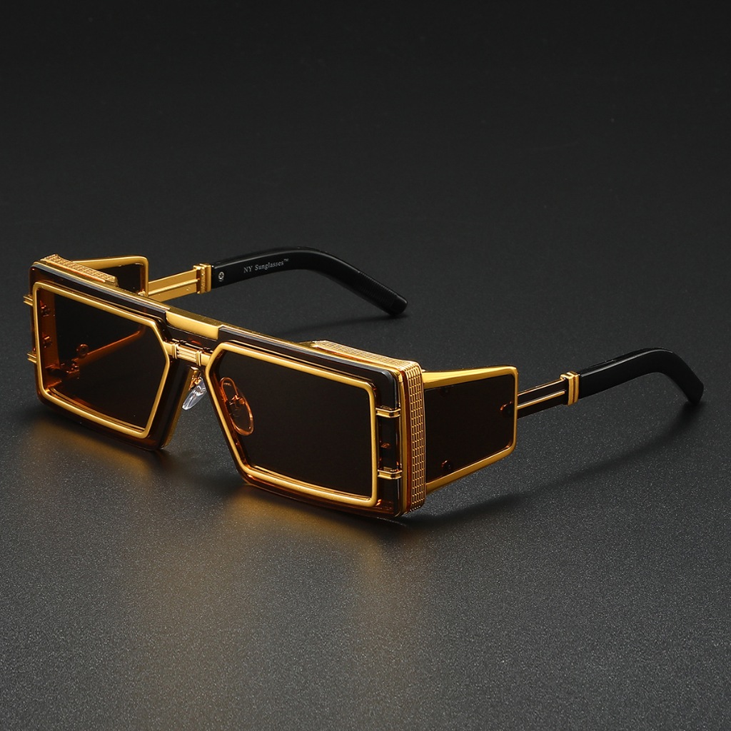 2025 Future Tech Sense กรอบแว่นตาหนาแว่นตากันแดดแฟชั่นคลาสสิกผู้ชายกรอบใหญ่ Punk Street Photo แว่นตาตกแต่ง