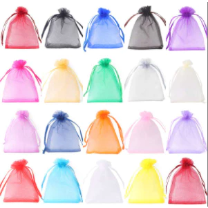 50 ชิ้น Organza กระเป๋ากระเป๋าเก็บ DIY เครื่องประดับบรรจุภัณฑ์ถุง