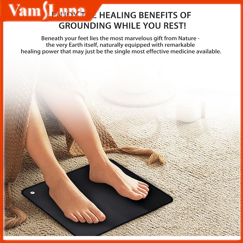 เก้าอี้ Grounding Mat และ Earthing Mouse Pad Earthing Pad สําหรับ Sleep Therapy Mat ความเครียดบรรเทา 16.4 ฟุต Grounding สายไฟ