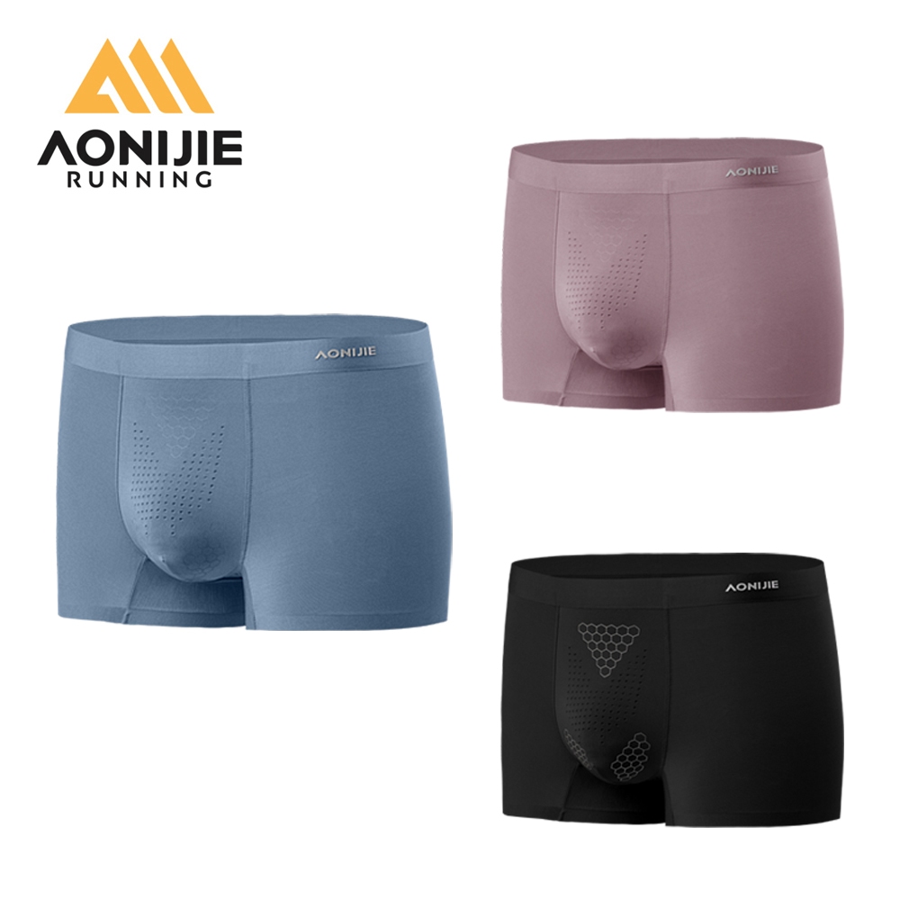 AONIJIE E7009 กางเกงบ็อกเซอร์กีฬา 3 ชิ้นสำหรับผู้ชาย สำหรับการวิ่ง มาราธอน ฟิตเนส และจ็อกกิ้ง