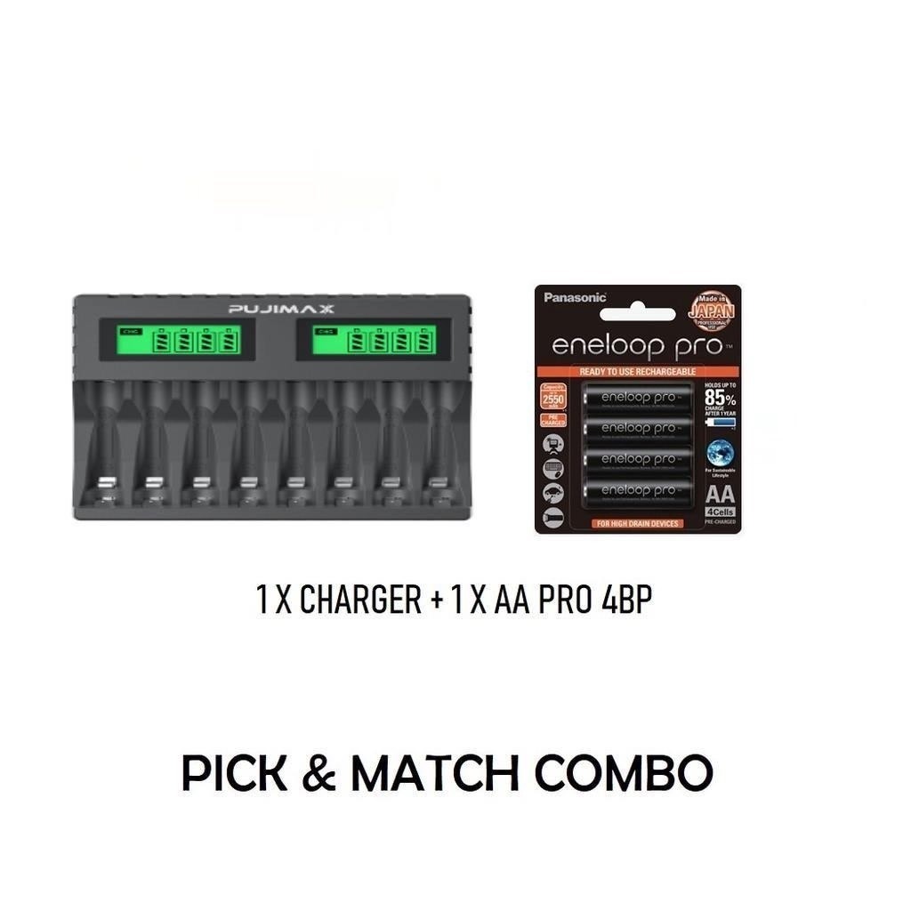 เครื่องชาร์จแบตเตอรี่ Panasonic Enerloop AA/AAA Nickel-Hydrogen Nickel-Cadmium พร้อมไฟแสดงสถานะ LCD และเครื่องชาร์จแบตเตอรี่ 8 อัน ราคา ถูกที่สุด ดีลบีเคเค แกลเลอรีภาพที่ 6