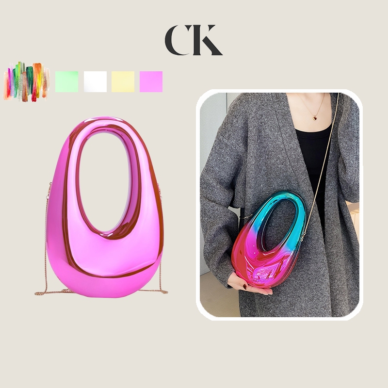 CINVAI&KROZE กระเป๋าอะคริลิกยุโรปและอเมริกา กระเป๋าสะพายข้างสำหรับอาหารค่ำระดับไฮเอนด์