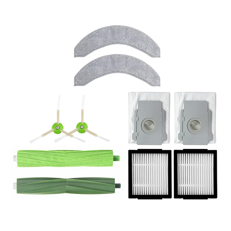 แปรงหลัก+แปรงด้านข้าง+ผ้าม็อบ+ถุงเก็บฝุ่น+กรอง เข้ากันได้กับเครื่องดูดฝุ่นหุ่นยนต์  Combo j7 j7+ J9 