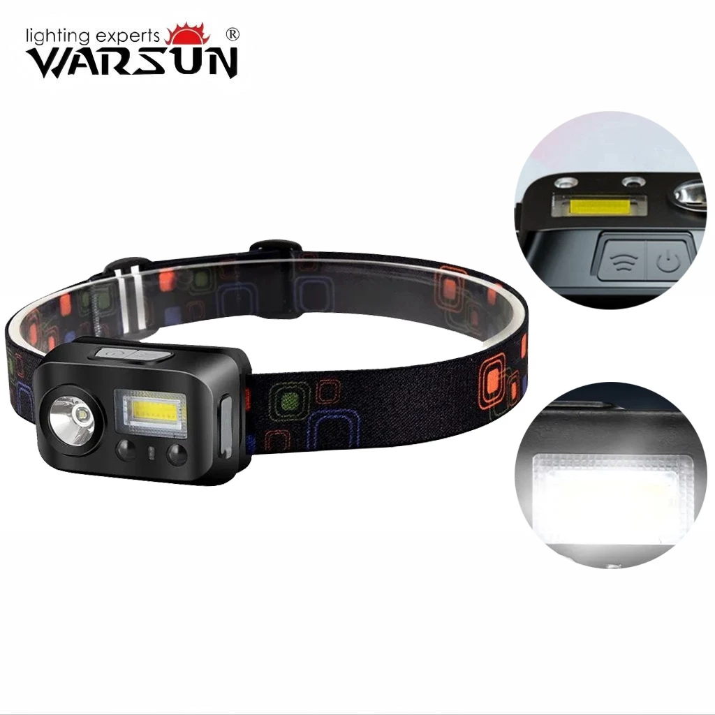Warsun SG01 ไฟฉายคาดหัว USB-C เซ็นเซอร์ ไฟแดง