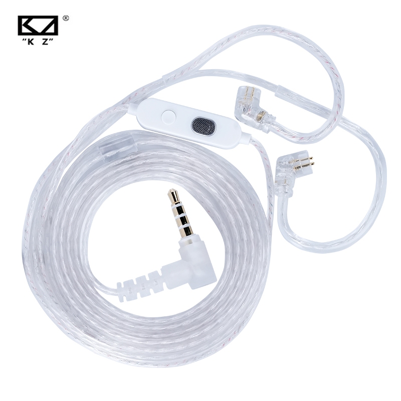 Kz M2 Professional ความถี่สายหูฟัง 3.5 มม.Dual HD Mic Silver Plated Wire QDC Pin สําหรับ KZ Castor P