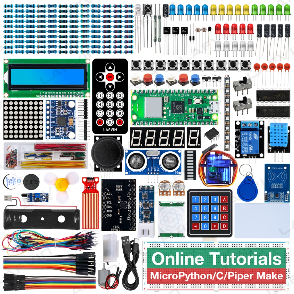 Lafvin Ultimate Starter Kit สําหรับ Raspberry Pi Pico W พร้อมบทช่วยสอนและรหัสออนไลน์