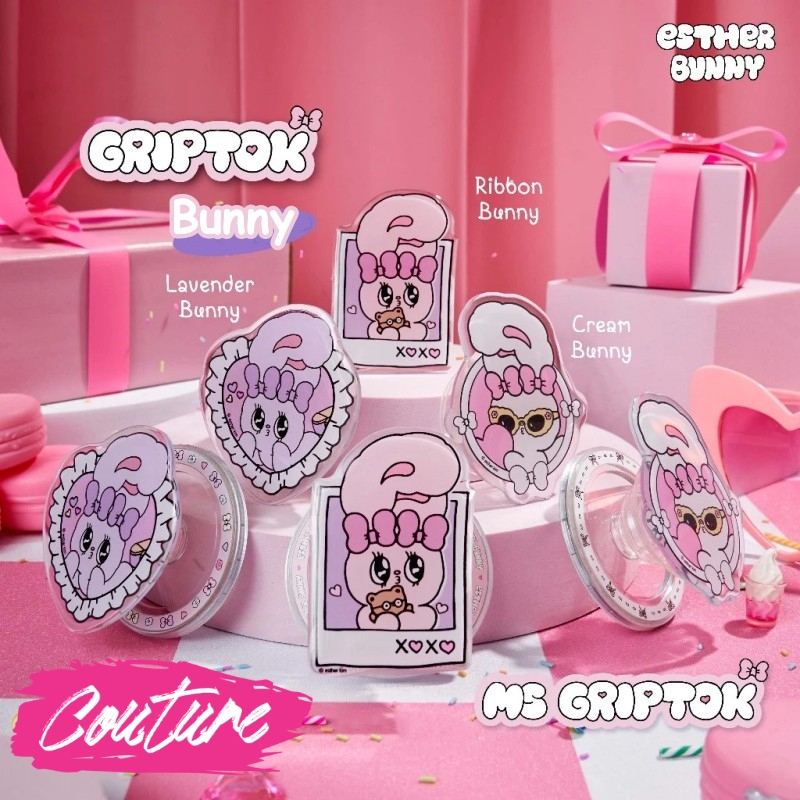 เกาหลี Esther Bunny โทรศัพท์ Griptok Grip สําหรับ Magnetic Poosocket Magnetic Toak Stand สําหรับ IPhone พับไร้สายชาร์จกรณีผู้ถือแหวน