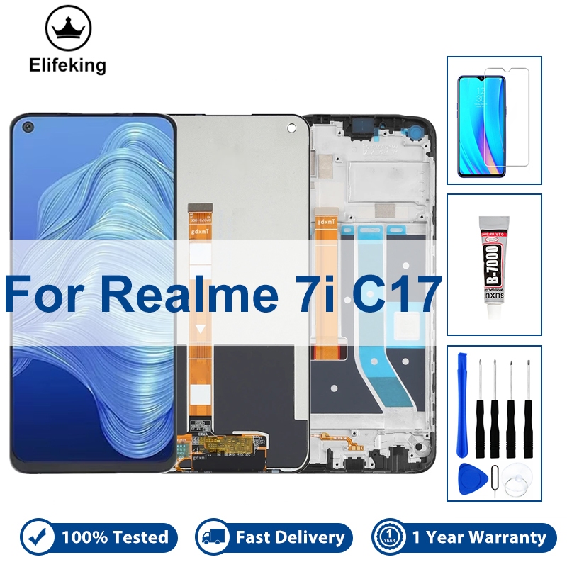 ทดสอบ 100% LCD สําหรับ OPPO Realme 7i RMX2103 C17 จอแสดงผล Touch Screen Digitizer Assembly เปลี่ยนกรอบ