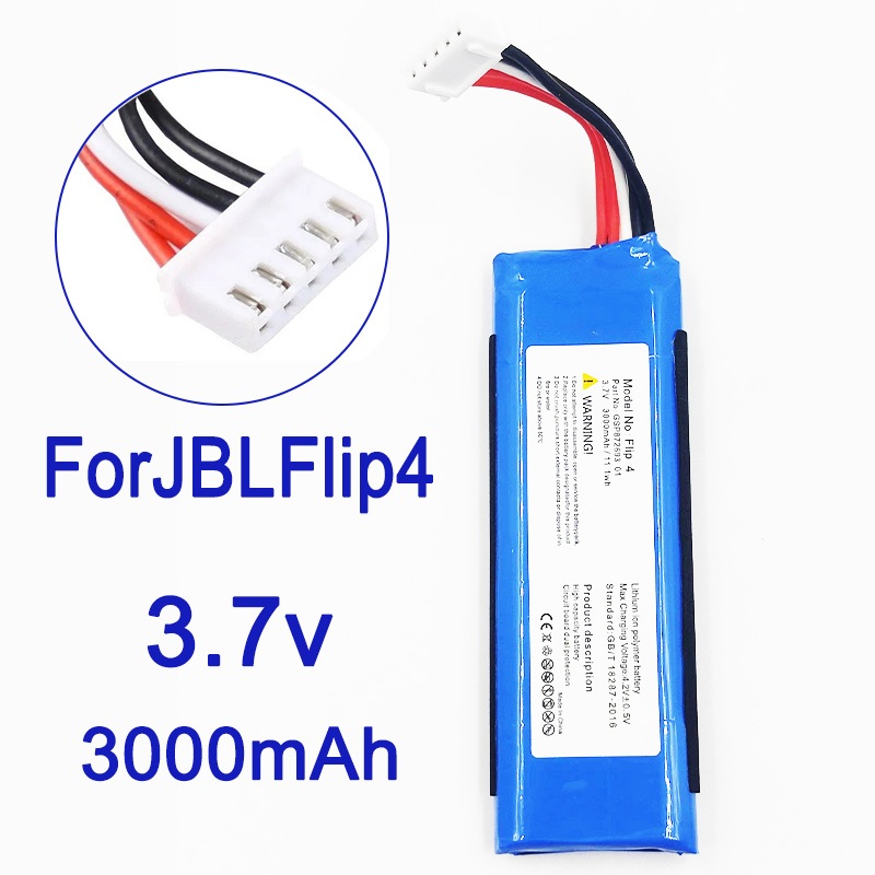 เปลี่ยนแบตเตอรี่ 3.7V 3000mAh สําหรับ JBL Flip4 รุ่น GSP87269301 ลําโพงบลูทูธความจุสูง