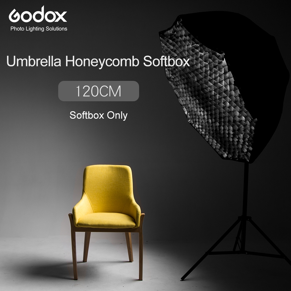 Godox 120 ซม. ร่มรังผึ้ง Softbox Reflector ร่มสําหรับสตูดิโอถ่ายภาพ, Speedlight (TT520II/TT685II/V1)