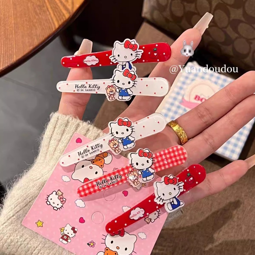 น่ารัก Sanrio Hello Kitty Duckbill คลิปขายร้อน ~ การ์ตูนคลิปหน้าม้าหวานสาว All-Match คลิปหน้าม้าด้านข้าง