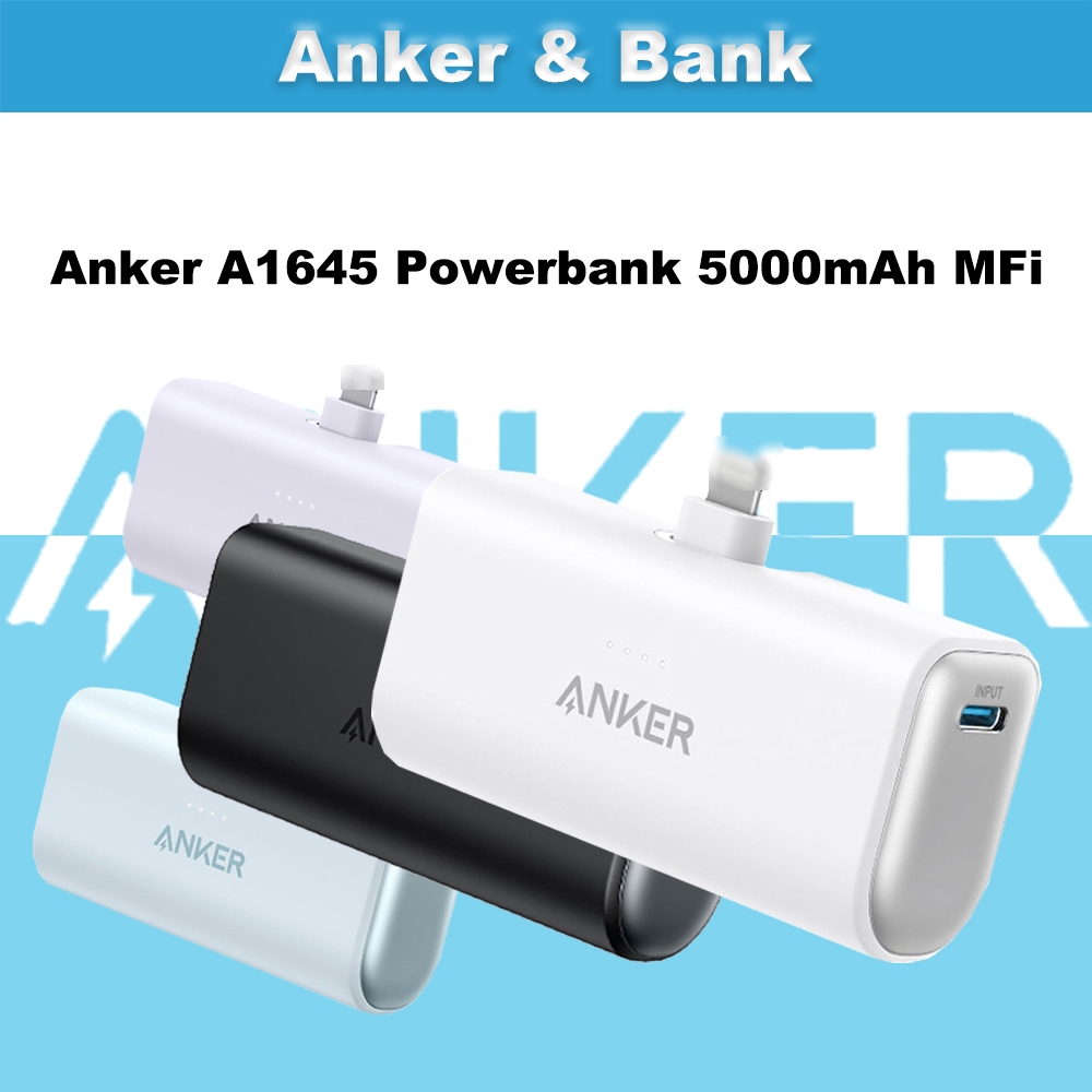Anker A1645 Powerbank 5000mAh ได้รับการรับรอง MFi แบบพับได้ชาร์จเร็ว